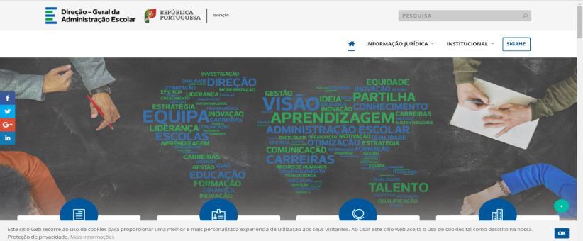 4. Acesso à aplicação eletrónica A aplicação eletrónica encontra-se disponível na página eletrónica da DGAE (www.dgae.mec.pt) ou diretamente na plataforma SIGRHE através do endereço https://sigrhe.