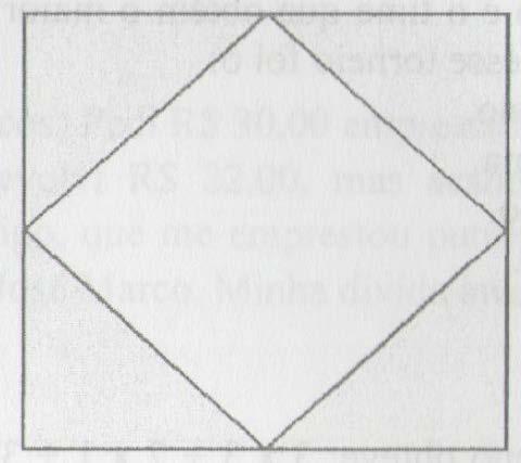 Se A representa a área do quadrado externo, B representa a área sombreada