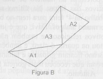 c) A e B têm a mesma área, mas o perímetro de B é menor que o de A. d) A tem área menor do que B e perímetro igual a B. e) B tem área menor do que A e perímetro maior que A.
