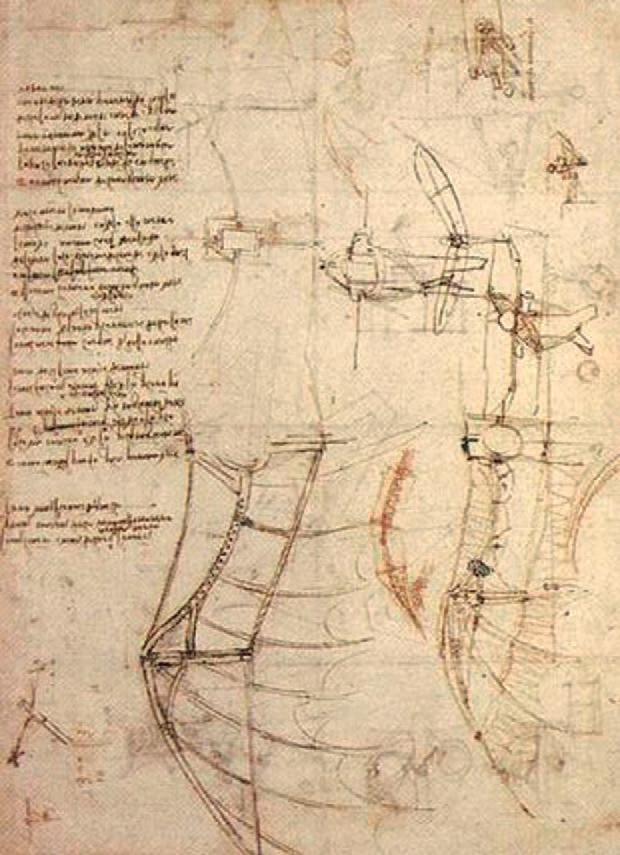 Projeto das Máquinas Voadoras de Leonardo da Vinci Registro do processo da busca de um modo para que o homem pudesse voar.