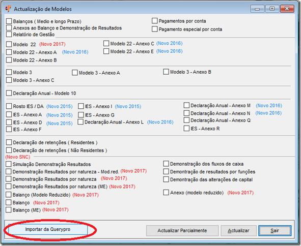 Assim se a sua versão dos modelos for anterior, não deverá utilizar este método. Utilize o método 1.