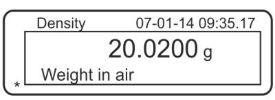 Para anular manter pressionada a tecla TARE. Confirmar, pressionando a tecla PRINT, a indicação que serve para calcular o peso no ar será projetada.