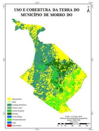 USO E COBERTURA DA TERRA DO MUNICÍPIO DE MORRO DO CHAPÉU/BA Figura 3 Mapa de uso e ocupação das terras do Município de Morro do