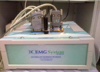 9 Figura 1 - Eletromiógrafo EMG 800 Aplicação dos Eletrodos O eletrodo de superfície nos permite estudar a ativação muscular desejada sem qualquer inconveniência para o individuo avaliado, é de fácil