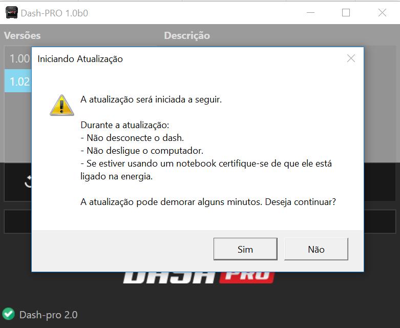 *1-Conectar/Desconectar / *2-Recarrega a lista de versões disponíveis.