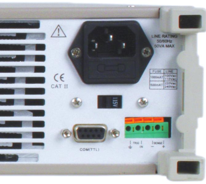 Cargas Eletrônicas CC Painel frontal 1 2 O teclado numérico e o botão rotatório permitem que a configuração dos modos de operação e dos níveis desejados de corrente/ tensão/resistência seja feita de