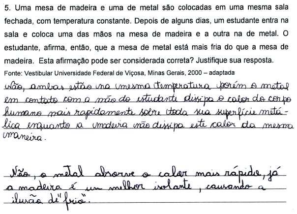 79 Figura 24 Respostas da questão 5 - estudantes E 4 e E 29, respectivamente Fonte: O autor, 2015 Nas respostas descritas anteriormente pode-se observar alguns conceitos como condutor e isolante