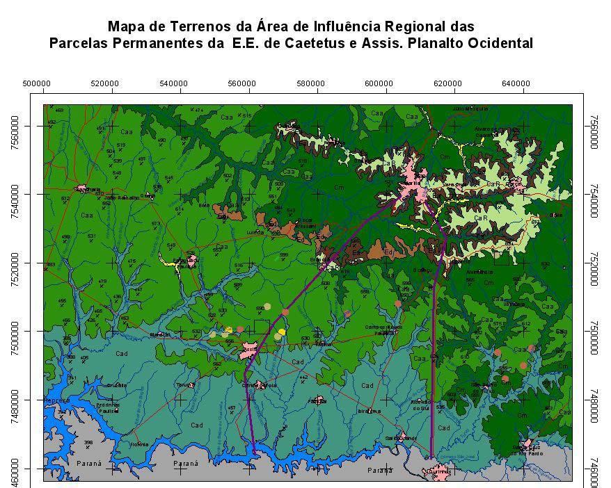 FIGURA 01 Mapa de Terrenos da Área de Influencia Regional das