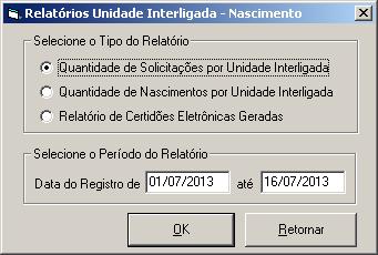 A tela abaixo apresenta os relatórios de importação dos registros da Unidade