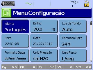 Parâmetro Predefinição Descrição CPAP Inicial 4,0 cm H 2 O Define a pressão no início do tempo de rampa no modo CPAP.