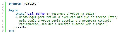 Programa Olá, Mundo Com o programa Hello, World (Olá, mundo) é possível ver