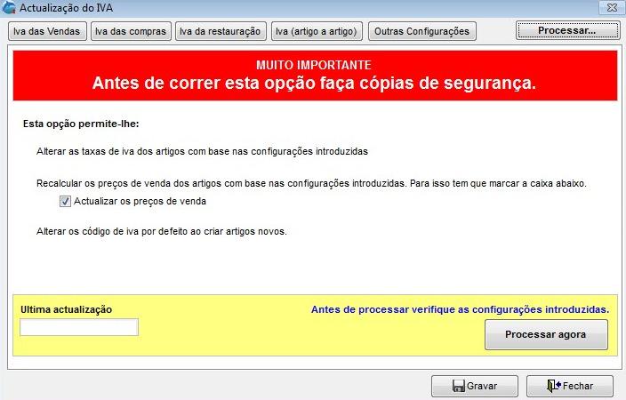 5 Processamento Até à versão 09.00.05 o processo de atualização agendado só era chamado automaticamente ao entrar na gestão comercial. A partir da versão 09.01.