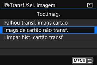 Transferência por Lotes Também pode transferir filmes gravados. Contudo, não é possível transferir imagens durante a gravação de filmes. Coloque-o na posição <A> e depois transfira as imagens.