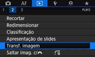 Transferir Imagens com uma Legenda Se selecionar [Transferência com legenda], pode adicionar uma legenda registada a cada imagem antes de a