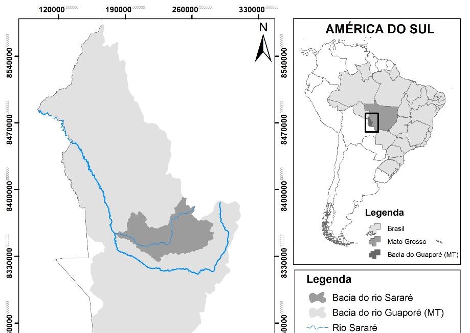Figura 1. Localização geográfica da BHRS e dos pontos de coleta de solo. Org.: o autor. Conforme a Base Cartográfica Digital Atualizada da Amazônia Legal, disponibilizada na escala de 1:100.