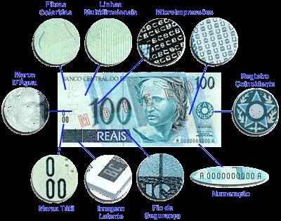 O Banco Central do Brasil, informa que 60% das cédulas falsas não possuem marca d'água.