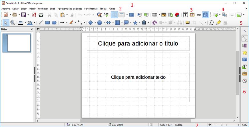 Informática LIBREOFFICE IMPRESS 5 RESUMIDO Informações do Produto LibreOffice é uma suíte de aplicativos livre para escritório disponível para Windows, Unix, Solaris, Linux e Mac OS X.