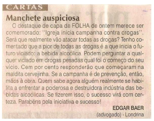 33.3 Eliana Merlin Deganutti de Barros, Adair Vieira Gonçalves CARTA 2 Fonte: Folha de Londrina, 14/08/2009.
