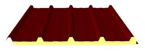 D010302 25,00 /m 2 60 mm D010402 26,00 /m 2 80 mm D010502 28,00 /m 2 2 PAINEL POLIURETANO - Coberturas 3 Ondas Vermelho ESPESSURA