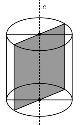 Suponhamos que um cilindro de revolução seja obtido a partir da rotação de um retângulo com lados de comprimentos r e h em torno do lado que tem comprimento h.