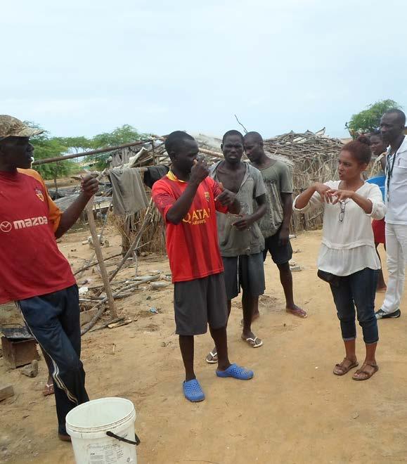 O projecto compreende Agentes Comunitários, dos quais há três em cada uma das duas comunidades, alfabetizadores (cinco em Cabo Ledo e quatro no Buraco) e coordenadores voluntários dos Grupos