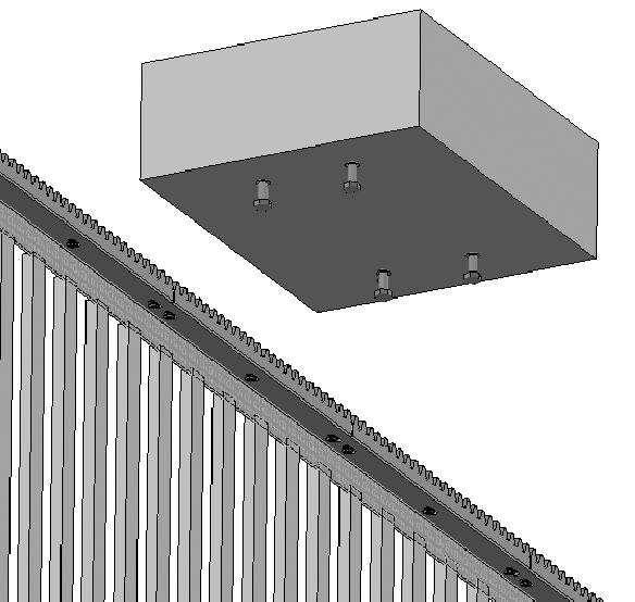 50 mm FUROS DE FIXAÇÃO DO AUTOMATIZADOR COLOQUE 2PARAFUSOS S¼ X2½ COM BUCHA S10 6º Passo: Com o