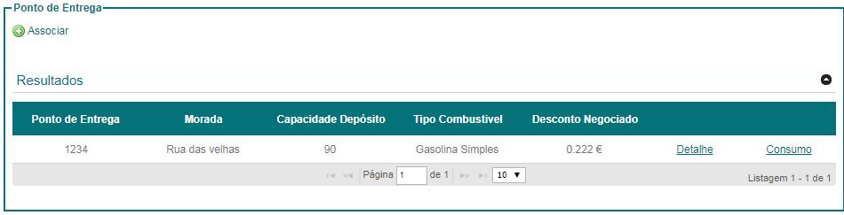 7 P á g. 2.2 Combustível rodoviário a Granel No Combustível rodoviário a Granel, ao clicar em associar, surge a seguinte pop-up.