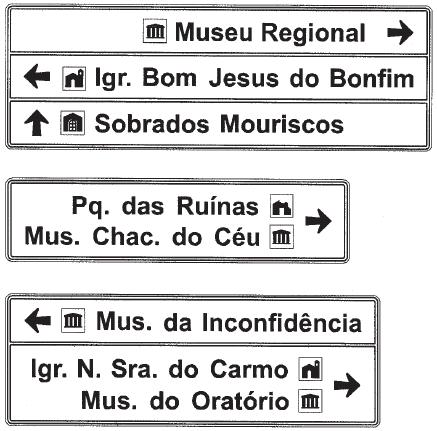 Dimensões mínimas (m) Altura da letra (placas para VIA URBANA 0,125(*) condutores) VIA RURAL 0,150(*) Altura da letra (placas para pedestres) 0,050 Pictograma 0,200 x 0,200 Orla interna 0,020 Orla