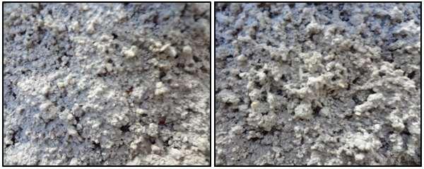 5 Figura 2: Imagem aproximada das superfícies do bloco cerâmico e de concreto, respectivamente, sem aplicação de chapisco Fonte: Acervo do autor.