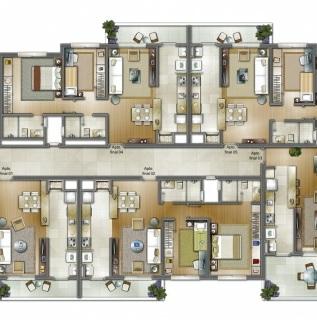 porteiro, alarme. 01 box duplo nr. 21. A.P. 79,564m², A.T. 101,9976m².