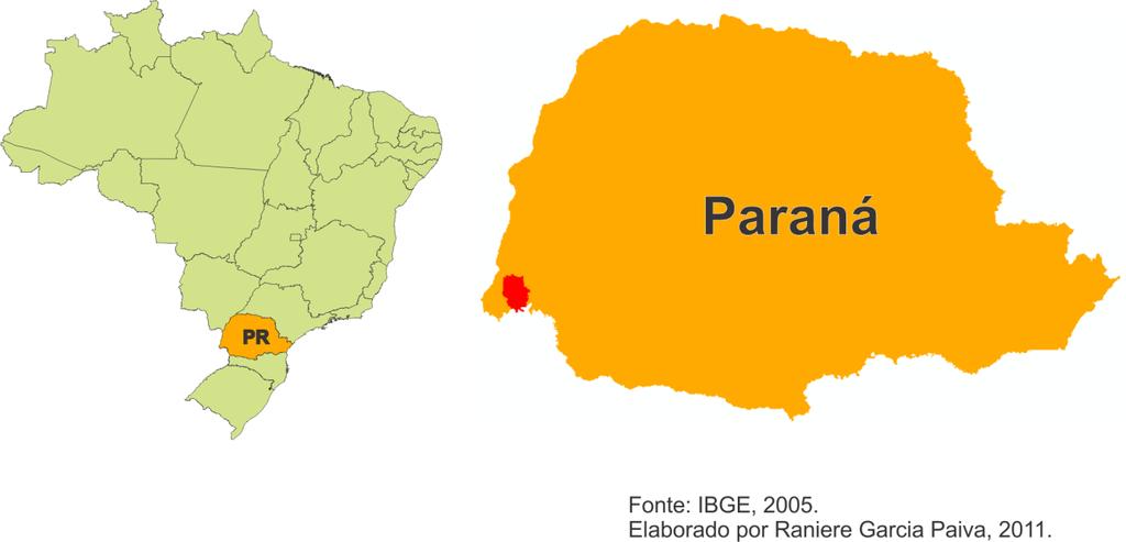 Figura 1 Localização do município de São Miguel do Iguaçu-Paraná-Brasil.