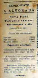 81 adquirido através de assinaturas adiantadas, por ano 10$00, por semestre 5$000; por mês 1$000; ou exemplares avulsos $200, encontrados à venda nas Mensagerias do Mercado Público 36.