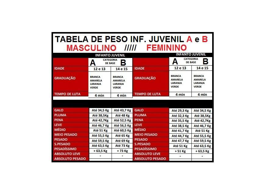 INFANTO-JUVENIL A - 12 e 13 anos: - Branca - Amarela/Laranja/Verde (Lutam