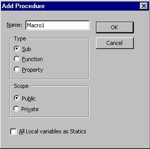 Trabalhar no Editor de VBA Criar uma SubRotina Para criar uma SubRotina é necessário que exista um módulo onde se possa escrever.