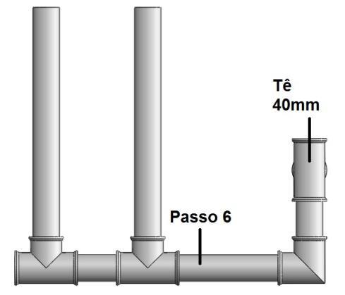 Figura 47 - Passo 5 - Montagem da Base Lateral Passo 6 : Na extremidade vazia do cotovelo de 40 mm deve ser colocado