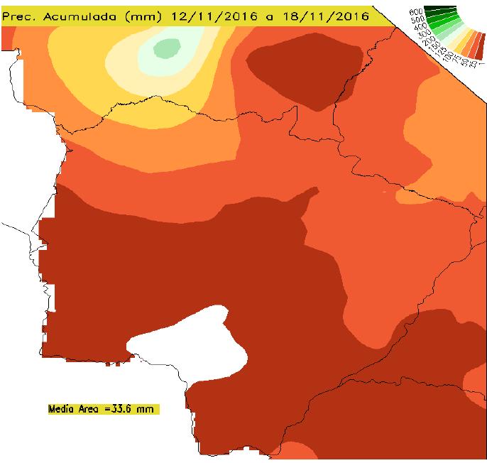 mm Figura 1: Precipitação acumulada em Mato Grosso do Sul entre 12/11 e 18/11. Fonte: clima1.cptec.inpe.