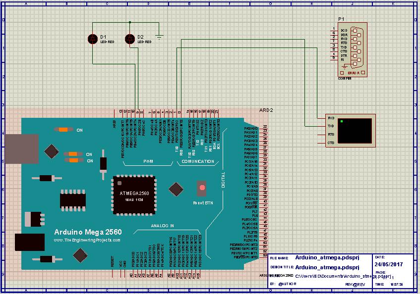 Arduino - Proteus Serial Dado o circuito implemente a comunicação serial com o terminal; Tecla 1 acende RED Tecla 2 acende GREEN Tecla 1 acende RED const int led1 = 10; const int led2 = 9; char