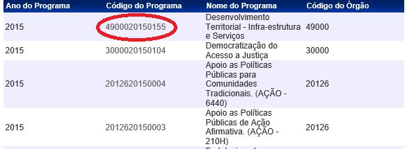 5 de 26 Escolher os filtros e os Campos a Serem Exibidos e clicar em Consultar. Aparece uma lista de Programas disponíveis.