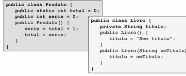 Quando um objeto é instanciado, seus atributos podem ser inicializados por um método construtor; Construtor é um método com o mesmo nome da classe e sem tipo de retorno definido São chamados apenas