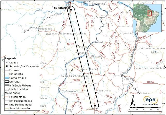 Mapa base do corredor