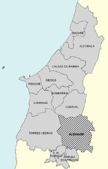 Em termos de enquadramento sub-regional, Alenquer insere-se na NUTS III do Oeste, a qual confina a Sul com a Grande Lisboa, a Este com a Lezíria do Tejo e a Norte com o Pinhal Litoral.