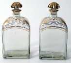 - 18 cm 702 :: Frasco de perfume vidro coalhado, Boémia, séc. XVIII, tampa em prata portuguesa, marca de ourives, séc.