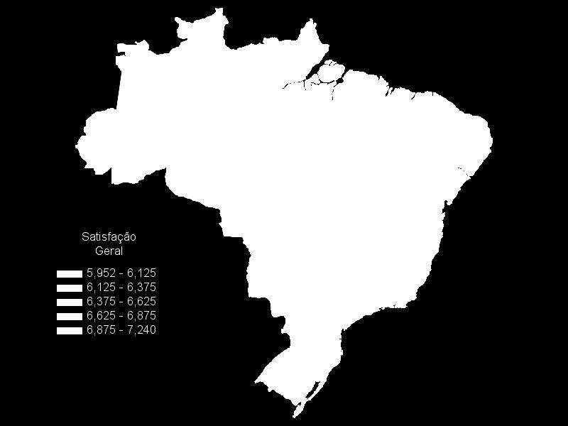Telefonia Fixa Satisfação Geral Média Brasil 6,97 6,93 6,92 2015 2016 2017 Estatisticamente estável 2016-17 Notas das UFs. Mais altas.