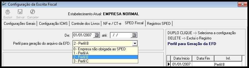 Quanto ao segundo campo é para habilitar ou desabilitar a digitação/importação dos dados dos documentos transportados, para as empresas que enviam o SINTEGRA, essa opção deverá ficar configurada como