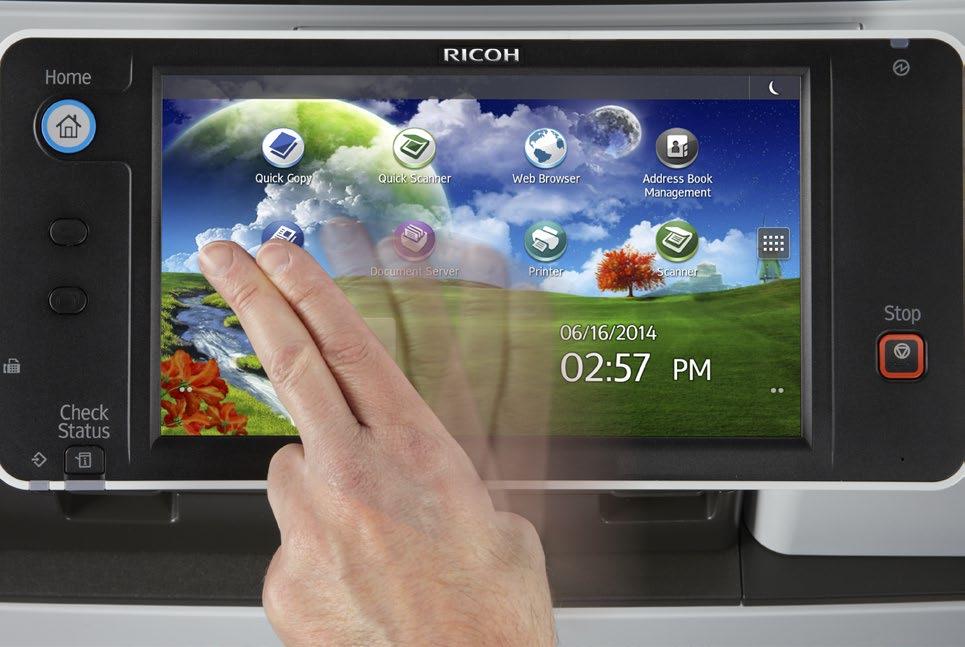 Seu grupo de trabalho pode usar o Ricoh MP 2554/MP 3054/MP 3554 com um poderoso processador de 533 MHz, 2 GB RAM e um HD de 320 GB para rodar diversos trabalhos de vários usuários simultaneamente,