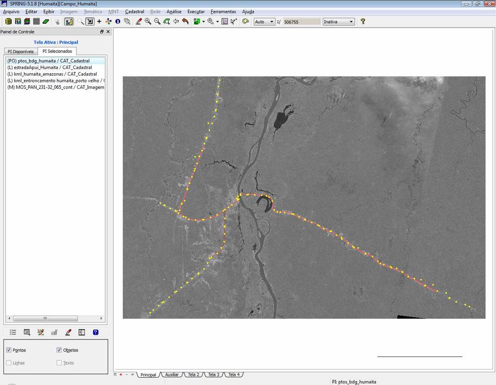 real. O software foi configurado para o rastreamento concomitante com a navegação do