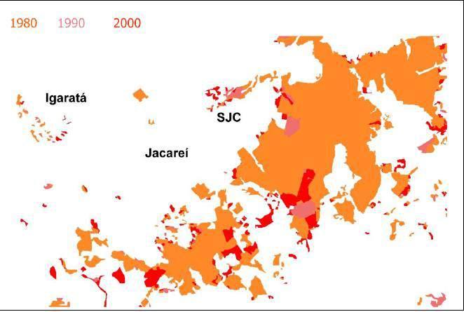 Figura 14 - Mapa da expansão urbana - Análise multitemporal mostra a expansão urbana das