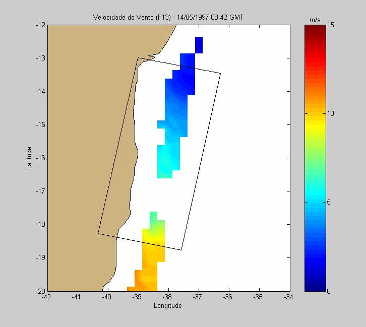 Figura 71 - Velocidade do vento no dia 14/05/1997,