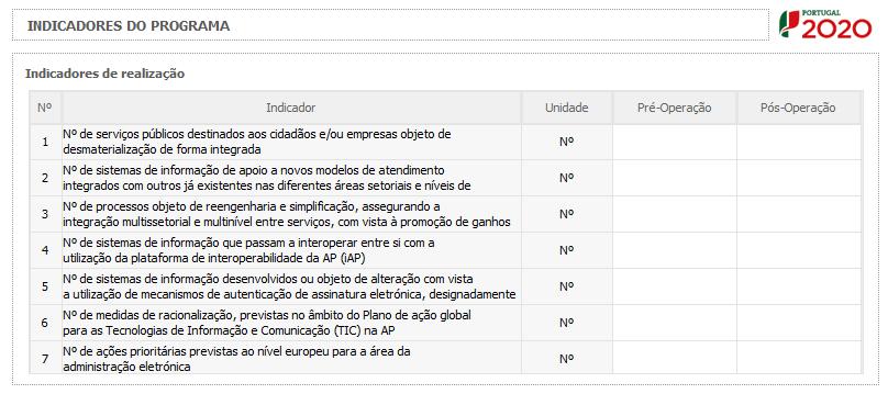 Página 12 Indicadores do Programa Indicadores do PO Deverá quantificar e/ou responder afirmativa ou negativamente aos indicadores do Programa Operacional mencionados,