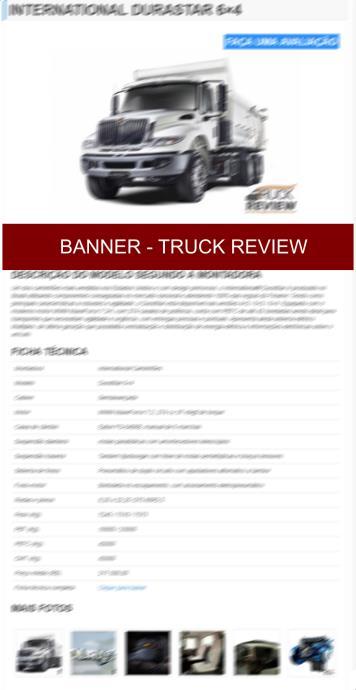 700x400 pixels 30 Dias Banner Truck Review R$ 150,00 Aparece abaixo da primeira imagem das fichas